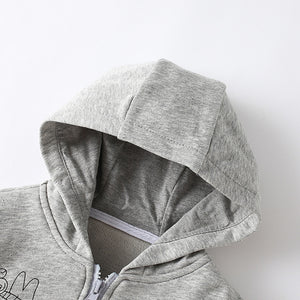 Toddler & Kids Gray Doodle Print Hoodie Jacket (2T–7T)
