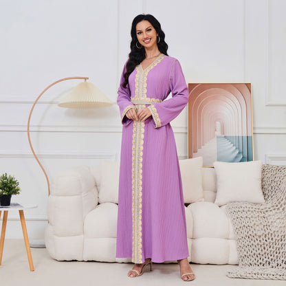 Zeina Lavender Kaftan Tunic Dress - Yarafly 