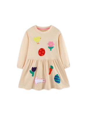 Girls Autumn Embroidered Princess Dress - Sizes 2T to 7T