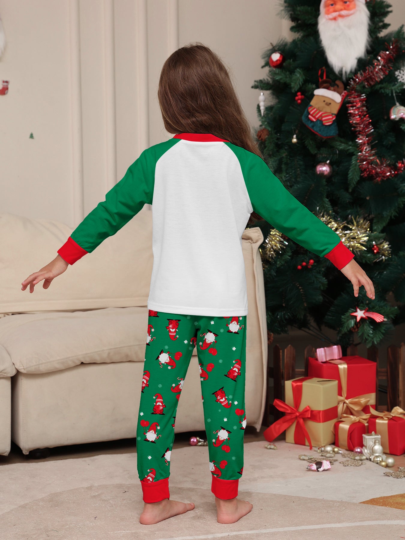 Ho Ho Christmas Gnome Family Pajama Set | Matching Holiday PJs | Raglan Style - Yarafly 