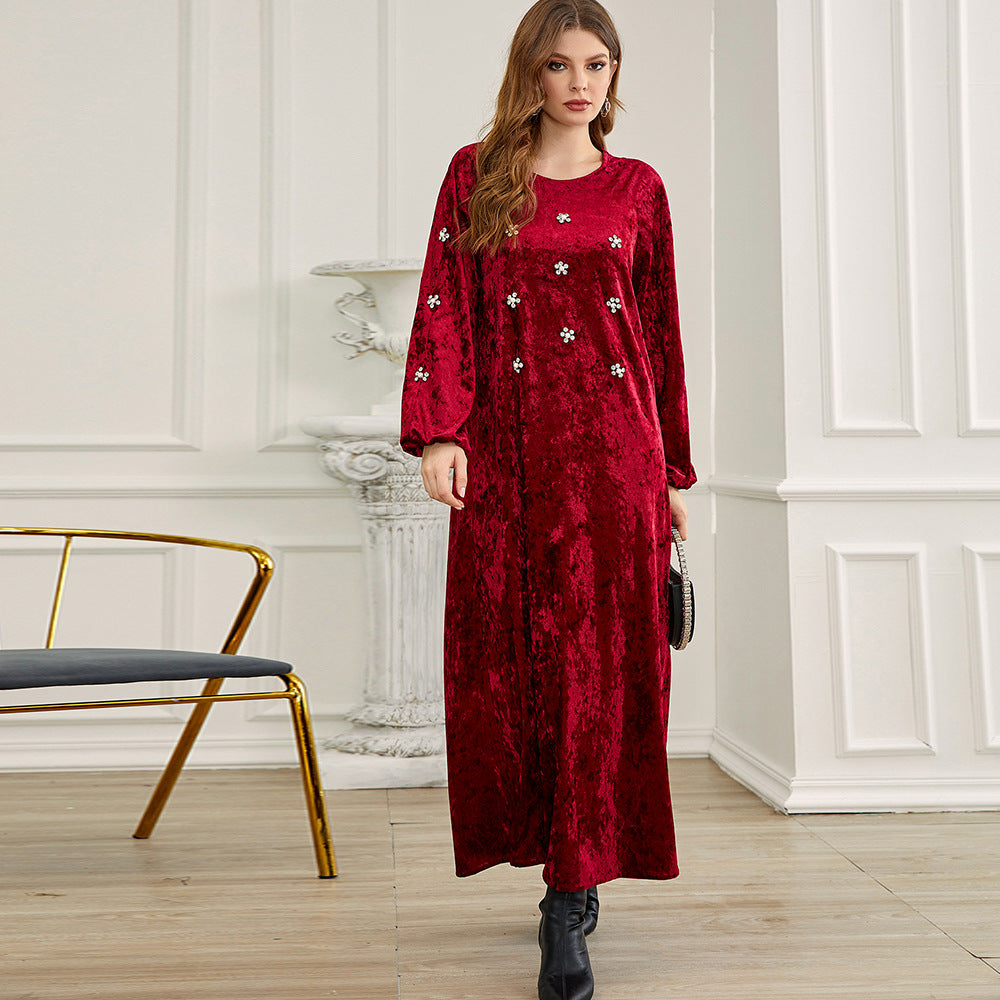 Red Velvet Christmas Dress - Yarafly 