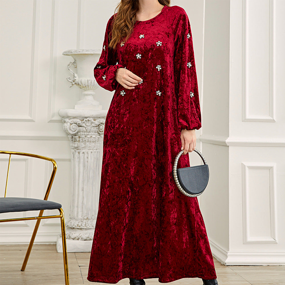 Red Velvet Christmas Dress - Yarafly 