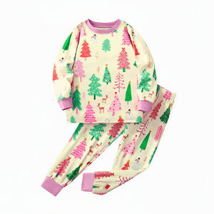 Christmas Pajama Set for Toddler and Kids Girls - Long Sleeve Top and Pants