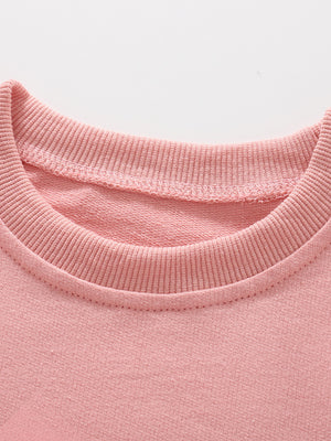Toddler & Kids Pink Tulle Bow Sweatshirt (Ages 3T–8T)