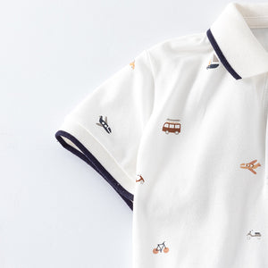 Baby, Toddler & Kids Transportation Print Polo & Shorts Set for Boys