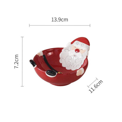 Christmas Ceramic Collection: Santa & Reindeer Holiday Tableware - Yarafly 