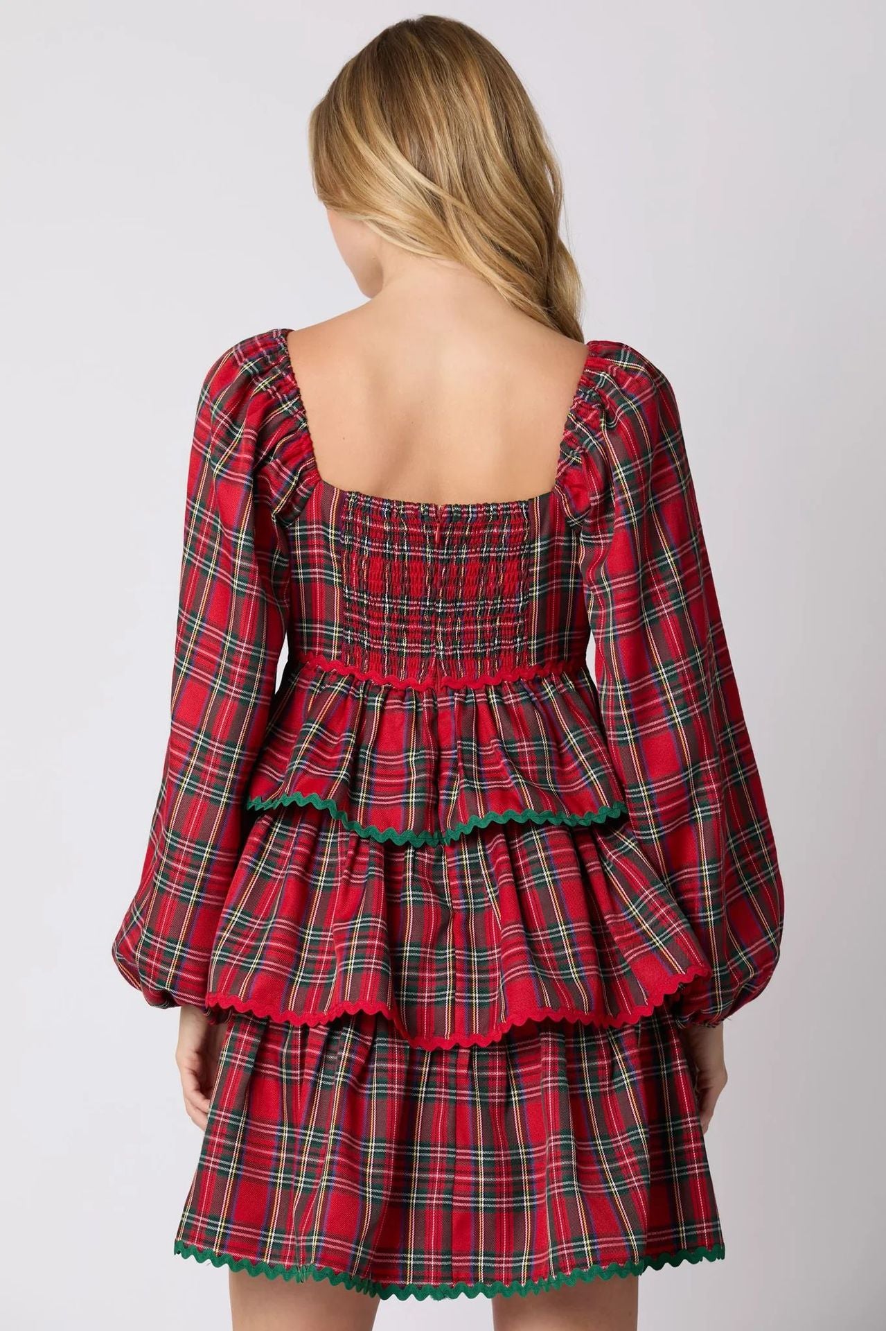 HIGHLAND ROMANCE | Tiered Plaid Mini Dress | Holiday '24 Collection - Yarafly 