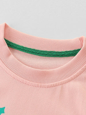 Pink Christmas Sweatshirt for Toddler and Kids Girls - Long Sleeve Crew Neck