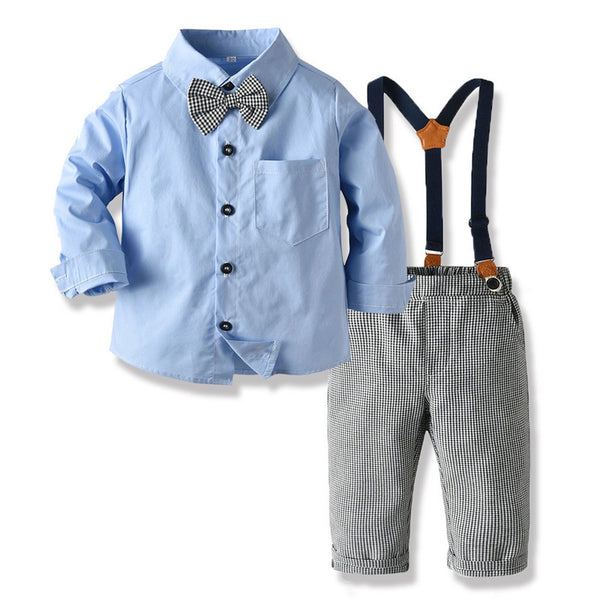 Toddler Boys’ Classic Dress Shirt and Suspender Pants Set (12M–6T)