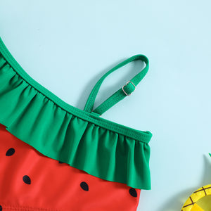 Watermelon One-Shoulder Bikini Set