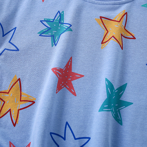 Toddler & Kids Blue Star Print Sweatshirt (2T-7T)
