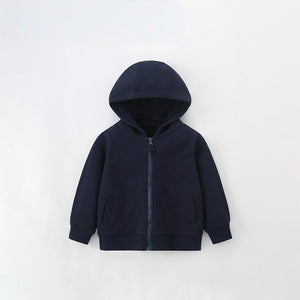 Toddler & Kids Navy Blue Zip-Up Hoodie Jacket (2T–7T)