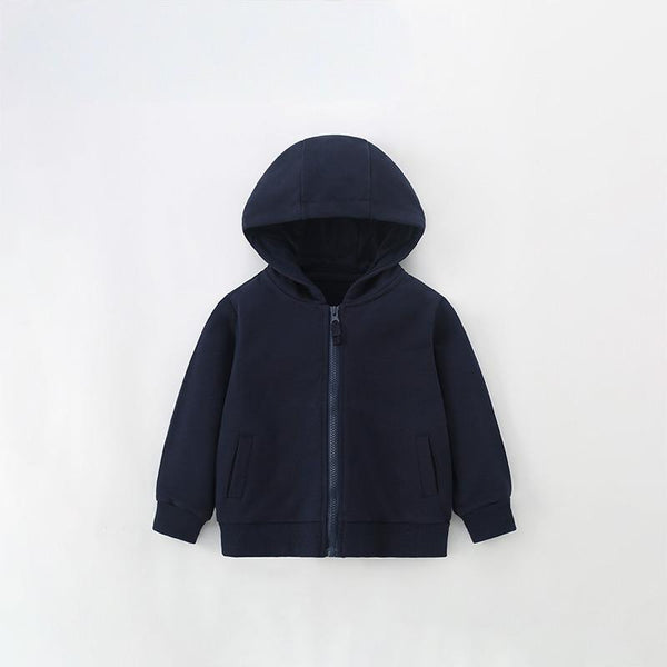 Toddler & Kids Navy Blue Zip-Up Hoodie Jacket (2T–7T)