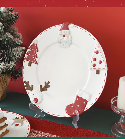 Christmas Ceramic Collection: Santa & Reindeer Holiday Tableware - Yarafly 