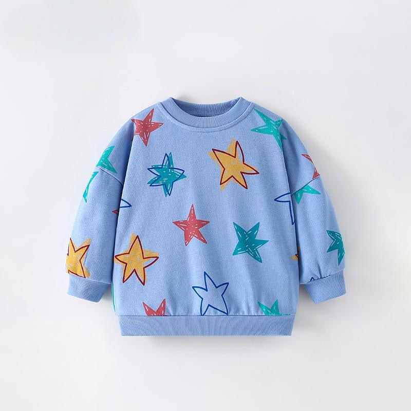 Toddler & Kids Blue Star Print Sweatshirt (2T-7T)