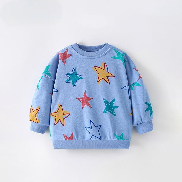Toddler & Kids Blue Star Print Sweatshirt (2T-7T)
