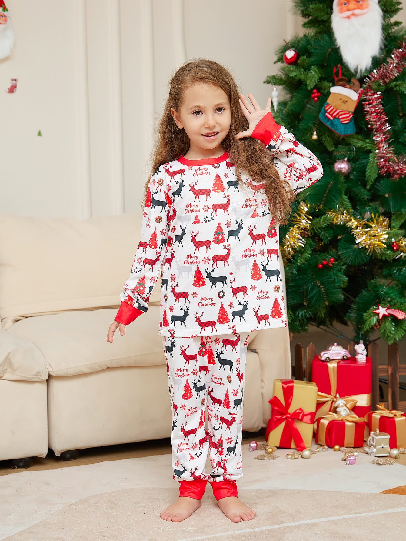 Reindeer Family Matching Pajamas | Christmas PJs | Holiday Loungewear - Yarafly 