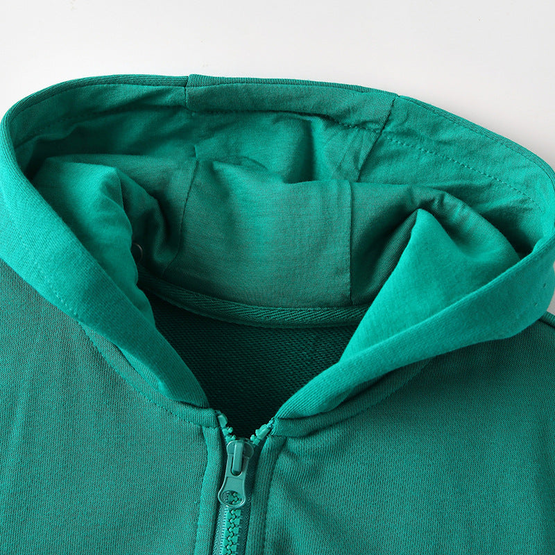 Green Stripe Sleeve Toddler & Kids Zip Hoodie Jacket (2T–7T)