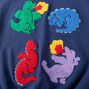 Toddler & Kids Colorful Dinosaur Sweatshirt with Green Polka Dot Leggings Outfit - Yarafly