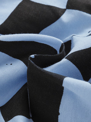 Toddler and Kids Boys Blue Navy Blue Round Neck Long Sleeve Casual Loungewear Set