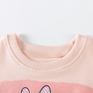 Toddler & Kids Peach Bunny Outfit – Sweatshirt & Leggings Set - Yarafly