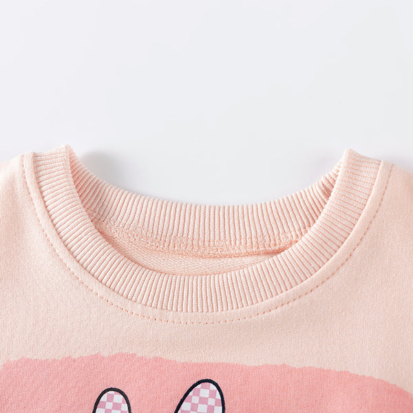 Toddler & Kids Peach Bunny Outfit – Sweatshirt & Leggings Set - Yarafly