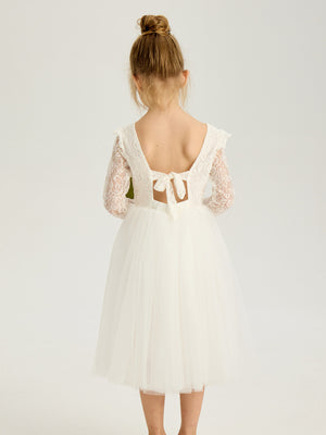 Girls Lace Tulle Princess Dress