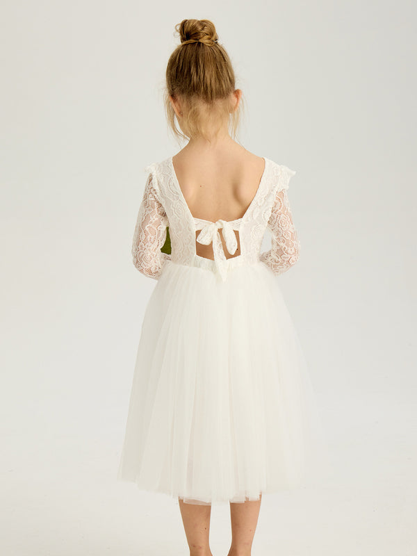 Girls Lace Tulle Princess Dress