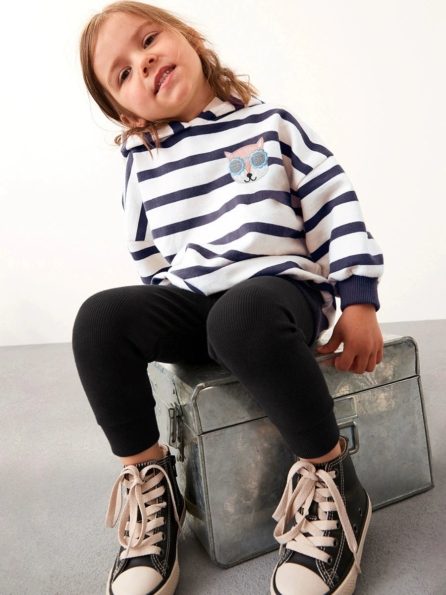 Kids & Toddlers Unisex Striped Hoodie Outfit