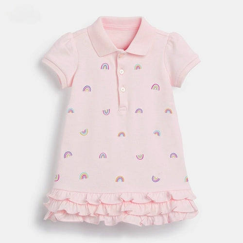 Toddler & Kids Rainbow Ruffle Polo Dress