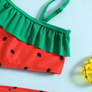 Watermelon One-Shoulder Bikini Set