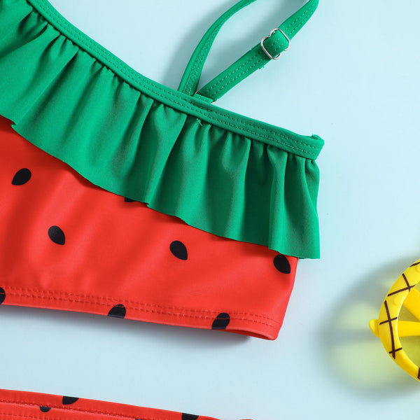 Watermelon One-Shoulder Bikini Set