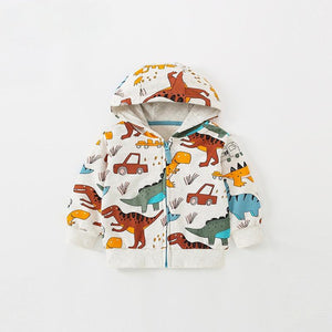 Toddler & Kids Dinosaur Print Zip-Up Hoodie - Yarafly