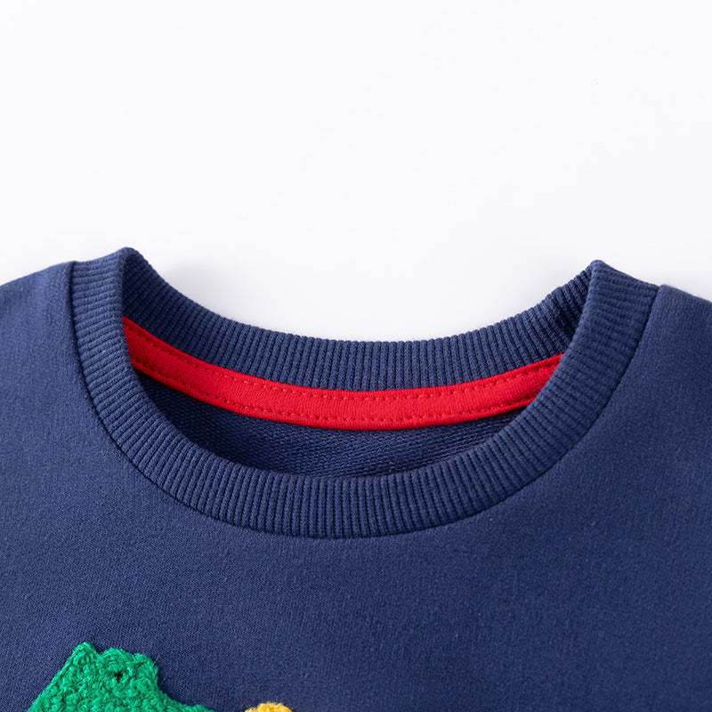 Toddler & Kids Colorful Dinosaur Sweatshirt with Green Polka Dot Leggings Outfit - Yarafly