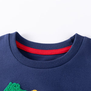 Toddler & Kids Colorful Dinosaur Sweatshirt with Green Polka Dot Leggings Outfit - Yarafly