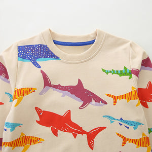 Toddler & Kids Shark Print Sweatshirt (2T–7T)