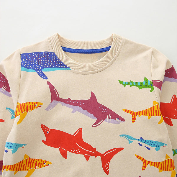 Toddler & Kids Shark Print Sweatshirt (2T–7T)