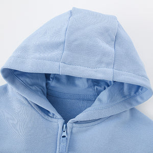 Toddler & Kids Light Blue Zip-Up Hoodie Jacket (2T–8T)
