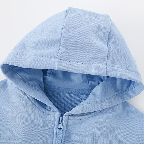 Toddler & Kids Light Blue Zip-Up Hoodie Jacket (2T–8T)