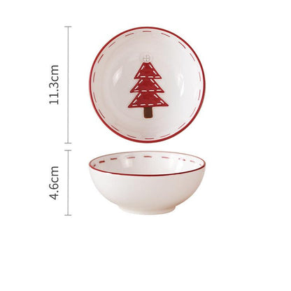 Christmas Ceramic Collection: Santa & Reindeer Holiday Tableware - Yarafly 