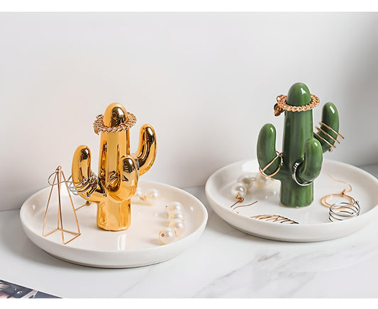 Cactus Ring Holder Trinket Dish - Yarafly 