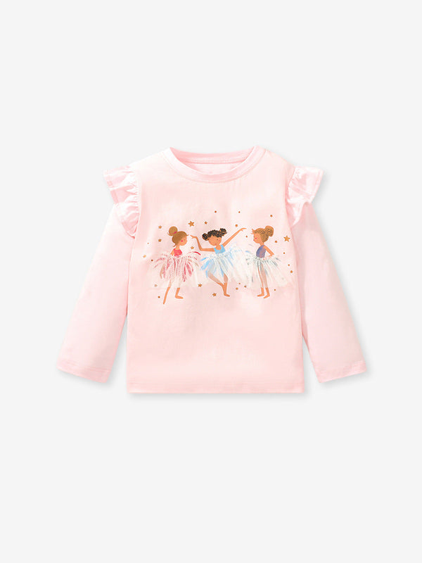 Toddler & Kids White Bunny Ballerina Sweatshirt - Yarafly