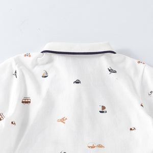 Baby, Toddler & Kids Transportation Print Polo & Shorts Set for Boys