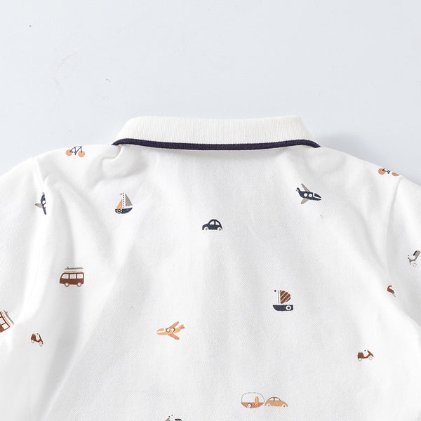 Baby, Toddler & Kids Transportation Print Polo & Shorts Set for Boys