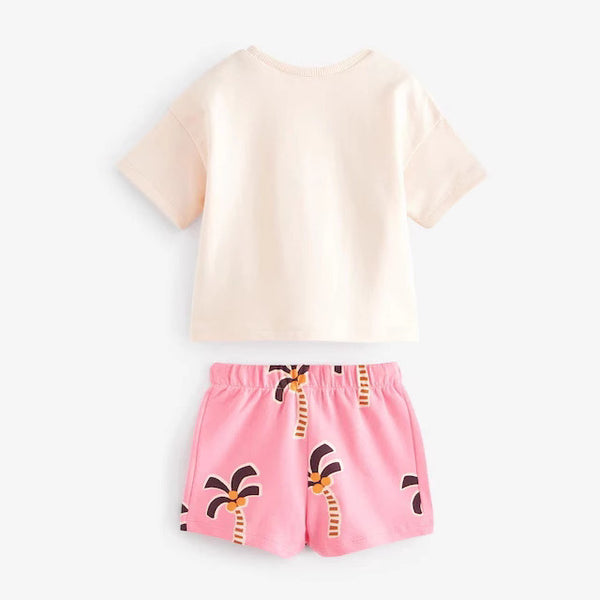 Retro “Vacay” Palm Tree Summer Set Outfit