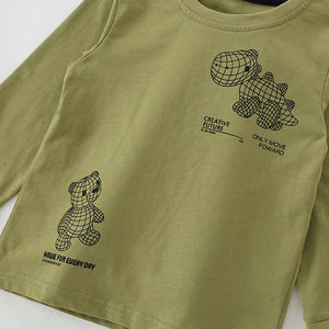 Toddler & Kids Olive Green Geometric Pajama Set - Yarafly