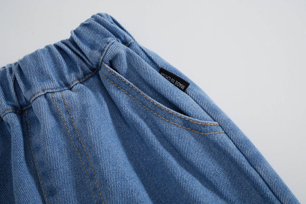 Toddler & Kids Girl Denim Pants with Lace Trim