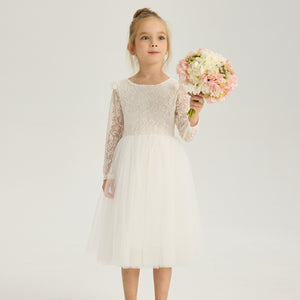 Girls Lace Tulle Princess Dress