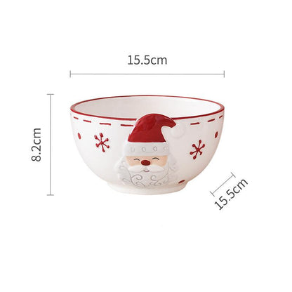 Christmas Ceramic Collection: Santa & Reindeer Holiday Tableware - Yarafly 