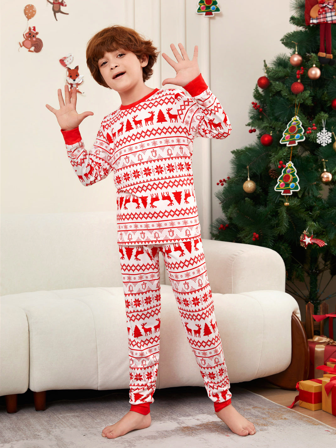 Nordic Fair Isle Family Christmas Pajamas | Matching Holiday PJs Set - Yarafly 